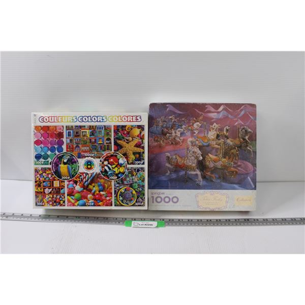 (2) Puzzles: 8-in-1 Colorful & Carousel Horses