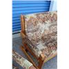 Image 3 : *** Retro Wood & Upholstery Living Room Set: Sofa - 77" Long (2) Rocking Chairs, Foot Stool