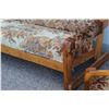 Image 5 : *** Retro Wood & Upholstery Living Room Set: Sofa - 77" Long (2) Rocking Chairs, Foot Stool