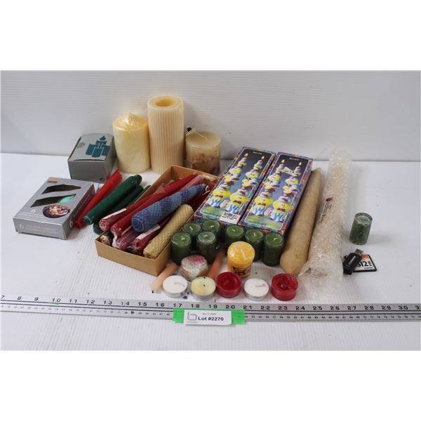 Candles Galore Lot: Pillar, Slender, Tealights!
