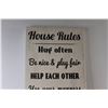 Image 2 : House Rules Canvas Plaque - 11 1/2" x 36"