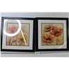 Image 1 : (2) Pieces Of Floral Art Framed - Both 18" x 18"
