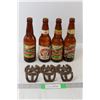 Image 1 : (4) Beer Bottles, Horseshoe Coat Rack