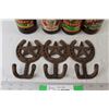 Image 3 : (4) Beer Bottles, Horseshoe Coat Rack