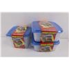 Image 2 : (3) Plastic Containers 7"x5"x3.5", Plastic Container 8"x6"x4", (2) 2-Pack Plastic Square Container 5