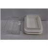 Image 4 : 2-Pack Square Plastic Container 4.5"x3.5" - NIB, Plastic Container w/ (2) White Lids, (3) Small Plas