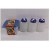 Image 5 : 2-Pack Square Plastic Container 4.5"x3.5" - NIB, Plastic Container w/ (2) White Lids, (3) Small Plas