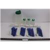 Image 1 : 1600 mL Plastic Liquid Container w/ Lid, (3) Small Juice Containers - NIB, (4) 12-Piece Plastic Cutl