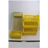 Image 1 : (6) Plastic Baskets 10"x6"x2.5", Plastic Basket 20"x9"x3", & (3) Stacking Plastic Baskets