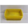 Image 4 : (6) Plastic Baskets 10"x6"x2.5", Plastic Basket 20"x9"x3", & (3) Stacking Plastic Baskets