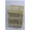 Image 2 : (6) Plastic Baskets 10"x6"x2.5" & (3) Stacking Plastic Baskets