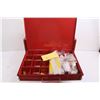 Image 3 : Red Tool Drawer w/ Assorted Hardware - 15"x12"x11"