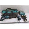 Image 1 : Makita Cordless Tool Bag: Reciprocating Saw - Works, Drill - Works, Single Battery Charger - Works, 