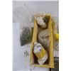 Image 2 : Bag of 2" Screws, Sanding Block w/ Handle, Roll of Yellow Caution Tape, 16" Rubber Mallet w/ Wooden 