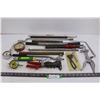 Image 1 : Chamber Alignment Wrench, Adjustable Wrench, Riveter, (3) Gauges, Picture Framing Pliers, Assorted