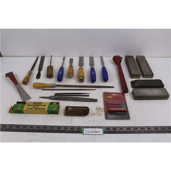 (13) Metal Files, 16 Piece Star Bit Set, Lawn Mower Sharpener, Misc.