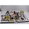 Image 1 : Assorted Tools: Pliers, Cutters, Chalkline, Pry Bars, Hardware, Misc.