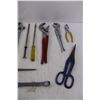 Image 4 : Rolling Head Pry Bar, (4) Crescent Wrenches, Assorted Pliers, Misc.