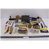 Image 1 : Rolling Head Pry Bar, Flat Head Pry Bar, Assorted Blades, Assorted Knives, Assorted Wrenches, Set of