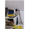 Image 4 : Rolling Head Pry Bar, Flat Head Pry Bar, Assorted Blades, Assorted Knives, Assorted Wrenches, Set of