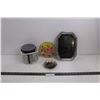 Image 1 : 600 Piece Hardware Caddy, Metal Rectangle Tray 10.5"x7.5", Metal Flower Ornament, Glass Butterfly Ha