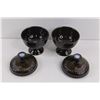 Image 2 : (2) Small Serving Bowls w/Lids, (3) Ceramic Flower Trays 5.5", (4) Ceramic Tomato Trays 5", (4) Frui