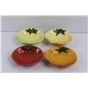 Image 3 : (2) Small Serving Bowls w/Lids, (3) Ceramic Flower Trays 5.5", (4) Ceramic Tomato Trays 5", (4) Frui