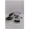 Image 3 : (3) Square Glass Dry Containers, (2) Oval Glass Dry Containers