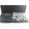 Image 1 : (12) Glass Tea Cups and Square Glass Plate 10''