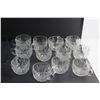 Image 2 : (12) Glass Tea Cups and Square Glass Plate 10''