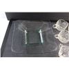 Image 8 : (12) Glass Tea Cups and Square Glass Plate 10''