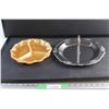 Image 1 : Peach Luster Divided Plate and Metal Serving Tray