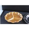 Image 3 : Peach Luster Divided Plate and Metal Serving Tray