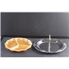 Image 8 : Peach Luster Divided Plate and Metal Serving Tray