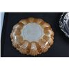 Image 9 : Peach Luster Divided Plate and Metal Serving Tray