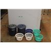 Image 1 : * (5) Plastic Baskets and (2) Garbage Cans