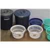 Image 3 : * (5) Plastic Baskets and (2) Garbage Cans