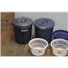 Image 4 : * (5) Plastic Baskets and (2) Garbage Cans