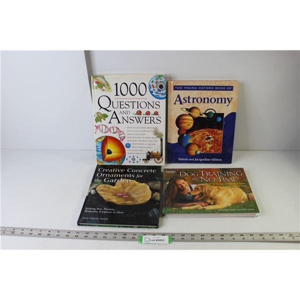 (4) Books (Astronomy, 1000 Q&A, Dog Training, Concrete Ornaments)