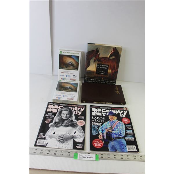 (2) 4 DVD Sets of 4H Horsemanship, (2) Books (Louis L'Amour, The Nature Of Horses), (2) Nash Country