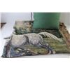 Image 2 : Horses Picture Throw Blanket 60" x 40" With Matching Pillow 16" x 16"