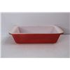 Image 5 : Small Red Pyrex Casserole Dish, Crystal Glass Like Bowl w/ (2) Candle Holders, Misc.