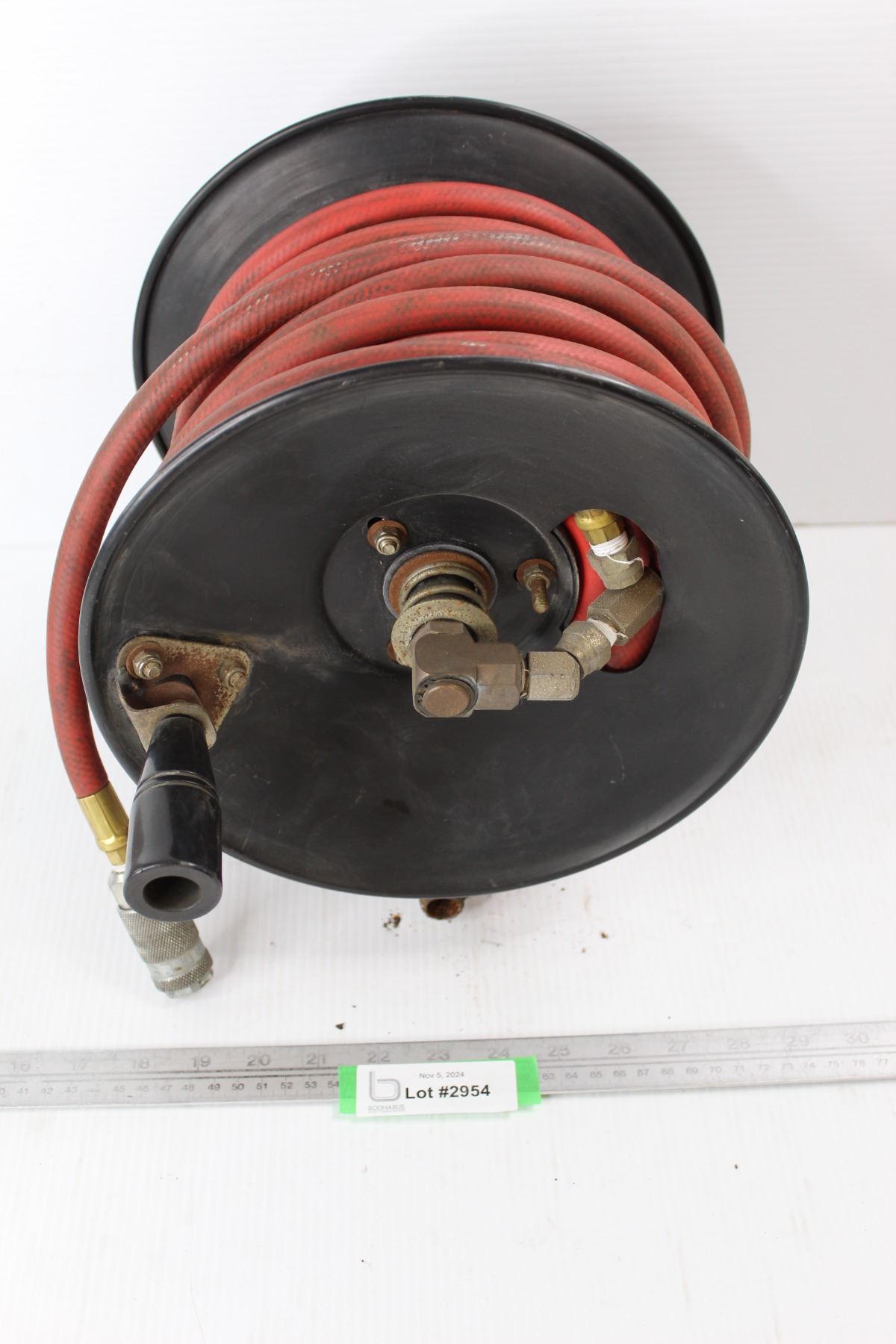 Compressor Line Spools Air Compressor Hose Spool w/ Hose And Handle - Bodnarus Auctioneering