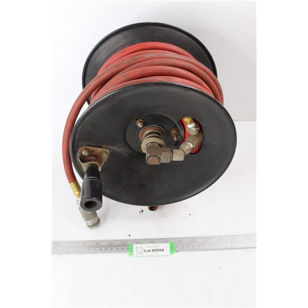 Air Compressor Hose Spool w/ Hose And Handle