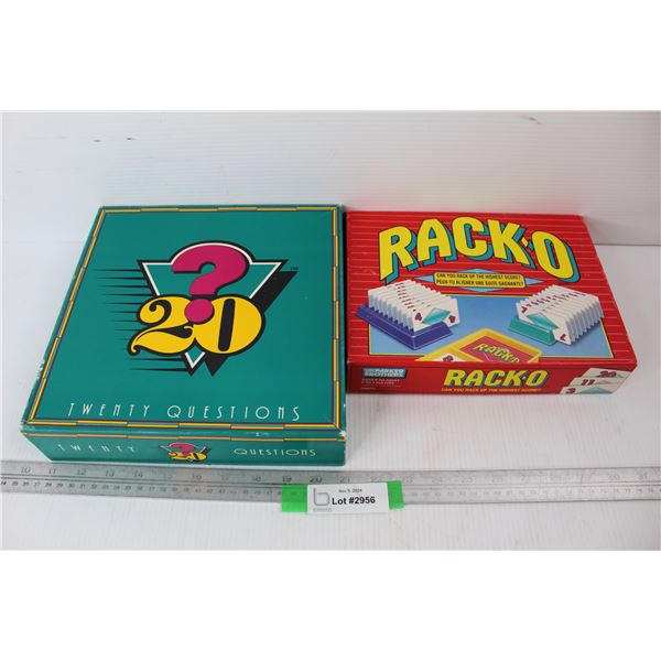 20 Questions, Racko Board Games- Both As is