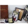 Image 3 : * (7) Shot Glasses, Liquor Bottle, (2) Books, (2) Scrap Books, File Organizer, Picture Frame, Assort