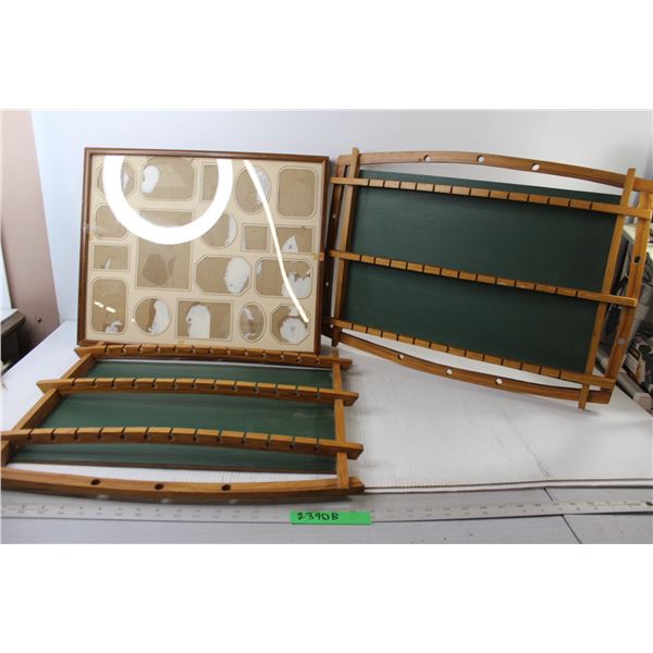 * (2) Souvenir Spoon Racks - 20" x 18", Collage Picture Frame - 21" x 17"