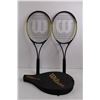 Image 3 : (2) Wilson's Adult Tennis Rackets w/ Case, Dunlop Adult Tennis Racket w/ Case, & Z Leader Midsize Te