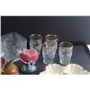 Image 2 : Glass Pitcher, Glasses, Honey Jar, Bird Planters, Candy Dish and Decorative Plate
