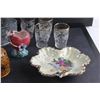 Image 3 : Glass Pitcher, Glasses, Honey Jar, Bird Planters, Candy Dish and Decorative Plate